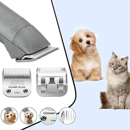 5PCS 10 Blades Dog Grooming Replacement Blades Compatible with Andis Pet Clipper/Oster A5/Wahl KM Series Dog Clipper,Ceramic Blade & Stainless Steel Blade, Size ï¼#10+30+40+5FC+4FC
