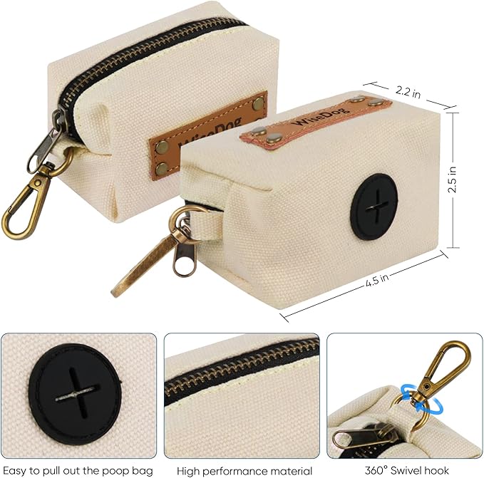 Wisedog Dog Collar and Leash Set, Waterproof Adjustable Puppy Collars with Cute Tag 6FT Dog Leash with Poop Bag for Small Medium Large Dogs (XS, Sand Color)