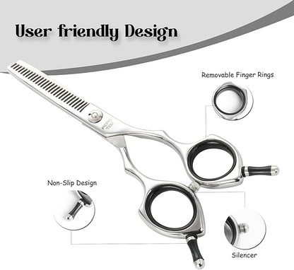 Dog Grooming Scissors 5 inch Small Thinning Scissors Super Light Professional 440C Stainless Steel Pet Shears for Trimming Face and Paws Nose Ear Easy Use.