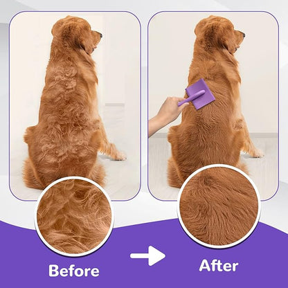 Slicker Brush for Goldendoodles, Dog Brush for Poodles, Slicker Brush for Dogs with Little Round Rubber Tips, Golden Doodle Must Haves, Long Pin Dematting Comb for Long Haired Dogs (purple)