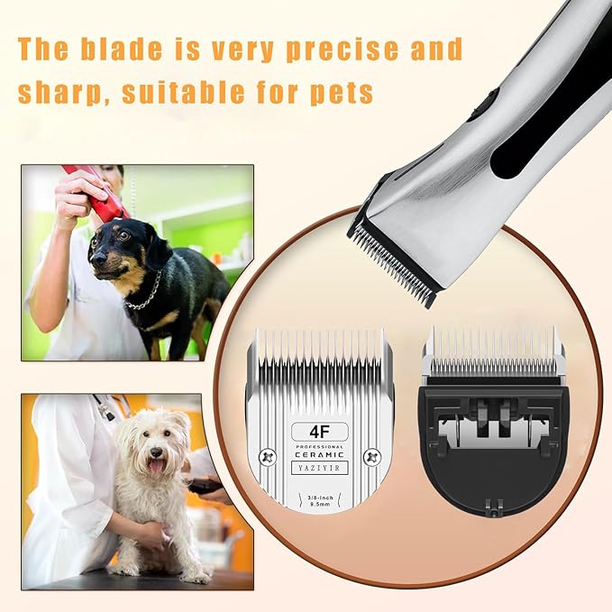 4F Dog Grooming Detachable Ceramic Blade,Compatible with WAHL 5 in 1 Blade for Wahl Arco, Bravura, Chromado, Creativa, Figura, and Motion Clippers. Cut Length 3/8-Inch 9.5mm
