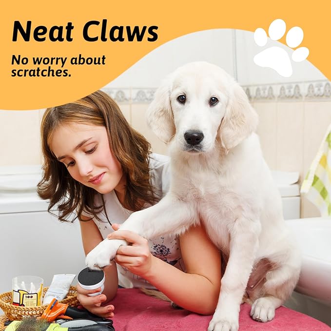 Set of 3 Dog Nail File, Dog Scratch Pad for Nails with 9 Pcs Replaceable Sandpaper, Storage-Friendly Dog Nail Scratch Board Pad with Tray, Dog Claw Care Kit for Zesty Paws, Dog Training Accessories