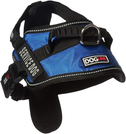 Dogline Unimax Service Dog Vest and Free Service Dog ID Badge with ADA Law, Small, Blue