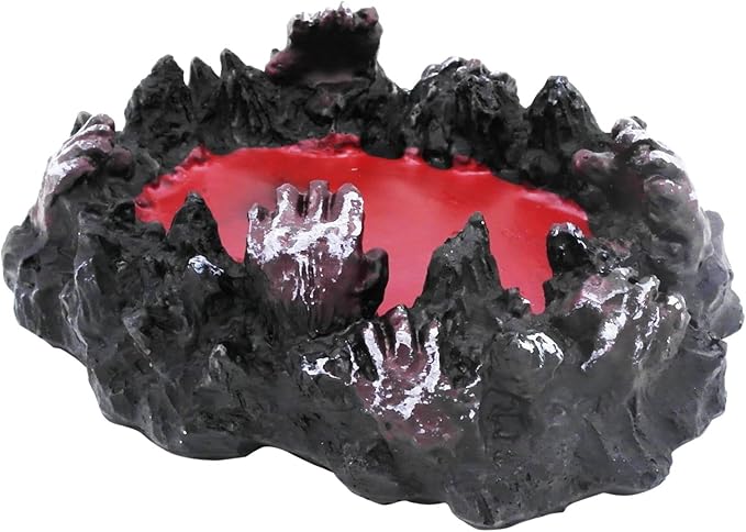 Hellfire Aquarium Fish Tank Decor Skull Death Halloween Spooky Decorations Reptile Turtle Lizard Tanks Terrarium Devil Sculpture Collection Figurine Statue Ornament Pet