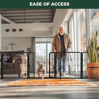 FXW Homeplus Dog Playpen for Indoor Use - Stress-Free and Safe Play, Heavy Duty 24 Inch 16 Panels Dog Pen for Puppies and Small Dogs, Black_atented