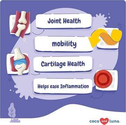 Hip and Joint Supplement for Dogs - with Glucosamine, Green Lipped Mussel, Turmeric, Chondroitin, Fish Oil, MSM and Yucca Schidigera for Dog Joint Relief & Mobility.