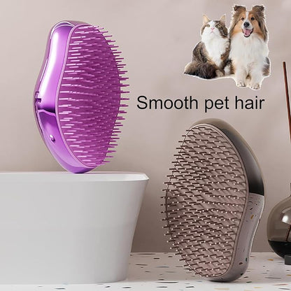 Small Pet Grooming Brush, Soft Dog Brush for Shih Tzu/Yorkie/Maltipoo/Maltese, Puppy Brush, Massaging Hair Brush for Dogs, Cats, Rabbits, All Hair Types (Rose Red)