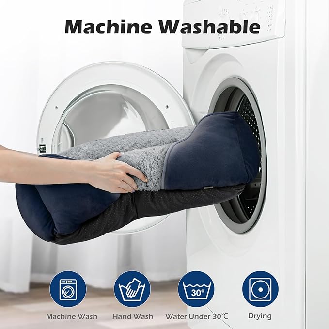 INVENHO Large Dog Bed Rectangle Washable Orthopedic Soft Calming Sleeping Durable Pet Cuddler with Anti-Slip Bottom