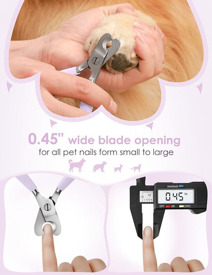Heavy Duty Dog Nail Clippers -_uts Thick Nails Like Butter__pgraded Large Opening Professional Toenail Trimmer Razor Sharp Blade for Medium to Giant Breed (Purple)