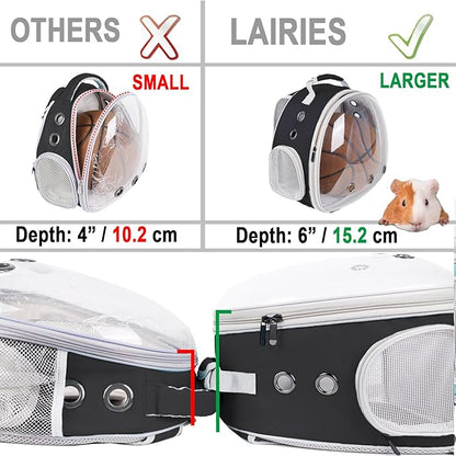 Portable Small Animal Backpack Travel Breathable Pet Carrier Bag Cages for Guinea Pig, Rabbit, Bearded Dragon, Squirrel, Tortoise, Bird, Lizard, Sugar Glider
