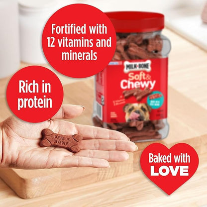 Milk-Bone Soft & Chewy Dog Treats Made With Real Bacon, 25 Ounce Container