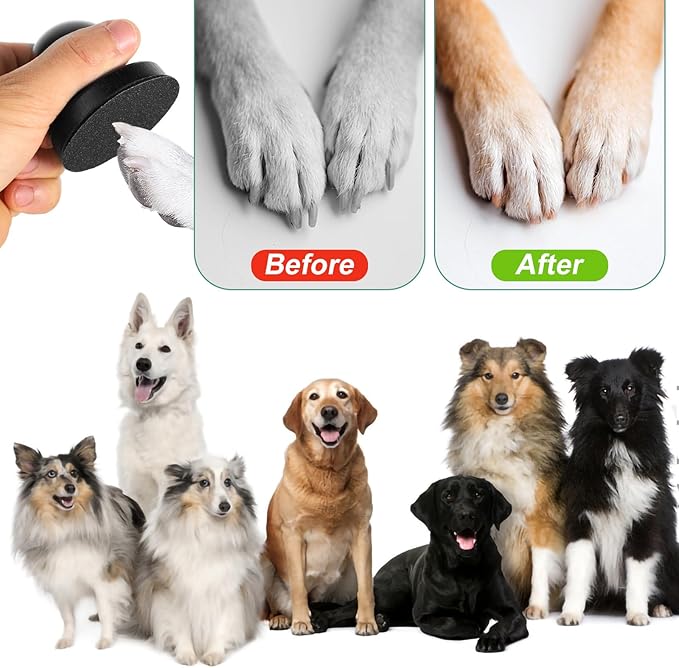 Dog Nail File, Wooden Dog Nail Scraper Dog Scratch Pad with 7pcs Replaceable Sandpaper & Cleaning Brush Stress Free Dog Nails Clipper Grinder Board Trimmer for Pets Dogs Cats(Black)