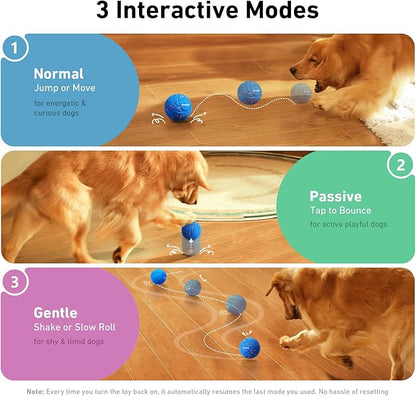 【New Material】Cheerble Smart Interactive Dog Toy, Wicked Ball AIR, Automatic Moving, Bouncing, and Rotating Ball, E-TPU Material, IPX7 Waterproof Rating, Active Rolling Ball for Medium and Large Dogs
