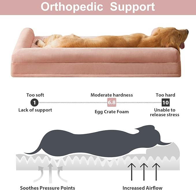 BFPETHOME Dog Beds for Large Dogs, Orthopedic Dog Bed for Medium Large Dogs,Big Waterproof Couch Dog Pet Bed with Removable Washable Cover