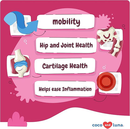 Hip and Joint Support for Dogs - Max Strength - 90 Soft Chews - with Green Lipped Mussel, Glucosamine, Turmeric, Fish Oil, MSM and Yucca Schidigera.