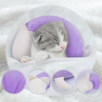 Dog Pillow,Pet Cat Pillow,Dog Pillows for Small Dogs,Dog Neck Pillow,Soft Kitten Pillow,Machine Washable Dog U-Shaped Pillow,Joint Relief Sleeping Improve for Pets, Purple,M