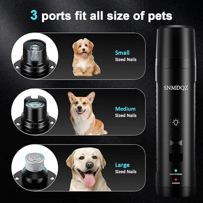 Dog Nail Grinder, Dog Nail Trimmers, and Clippers Kit with 2 LED Lights. Super Quiet Electric Pet Nail Grinder, Rechargeable, for Small, Medium, and Large Dogs & Cats, 2 Diamond Grinding Wheels.