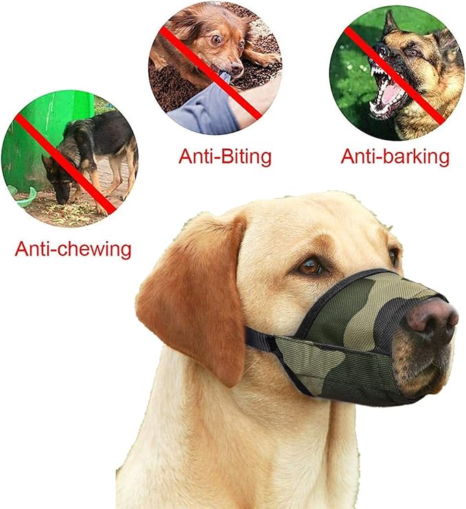 Dog Muzzles Suit - 7PCS Dog Muzzles Adjustable Quick Fit pet Muzzle Prevent from Biting Barking and Chewing for Small Medium Large Dogs,Camouflage