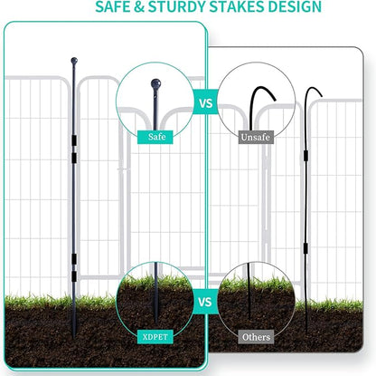 Dog Playpen,Portable Outdoor Dog Fence, Dog Playpen for Large/Medium/Small Dogs, Dog Fences for The Yard,with Doors Foldable Metal (24 inch, 24 Panels)