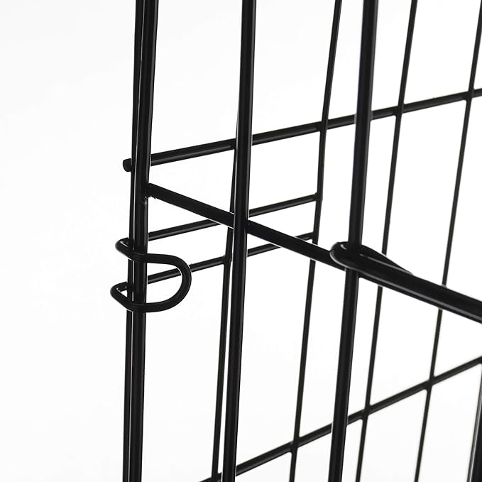 Dog Kennel - 42-Inch Dog Crate with Doors for Front and Side Access - Collapsible Dog Crate with Divider Wall Panel for Large Dogs by PETMAKER (Black)