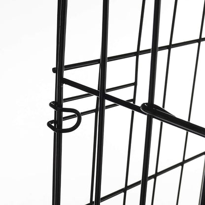 Dog Kennel - 42-Inch Dog Crate with Doors for Front and Side Access - Collapsible Dog Crate with Divider Wall Panel for Large Dogs by PETMAKER (Black)