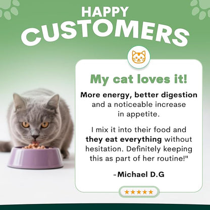 Probiotic for Cats & Kittens - Cat Probiotic Powder for Hairball Prevention, Digestive Support, Immune Health, Prebiotics, and Diarrhea Relief - Suitable for Indoor Cats & Kittens - 60 Scoops