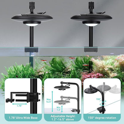 hygger 55W High PAR Aquarium LED Plant Light, 5 Adjustable Brightness Full Spectrum Fish Tank Light Aquarium Lamp & Stand Kit Ideal for Aquascaping Planted Tank Fish Display Shrimp Tank Paludarium