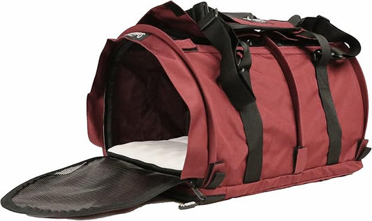 SturdiBag Large Pet Travel Carrier: Flexible Height for Cat and Dog Soft Sided with Safety Clips and Seatbelt Straps | Bordeaux, 18" x 12" x 12" (PN: SB2-PRO-BX)