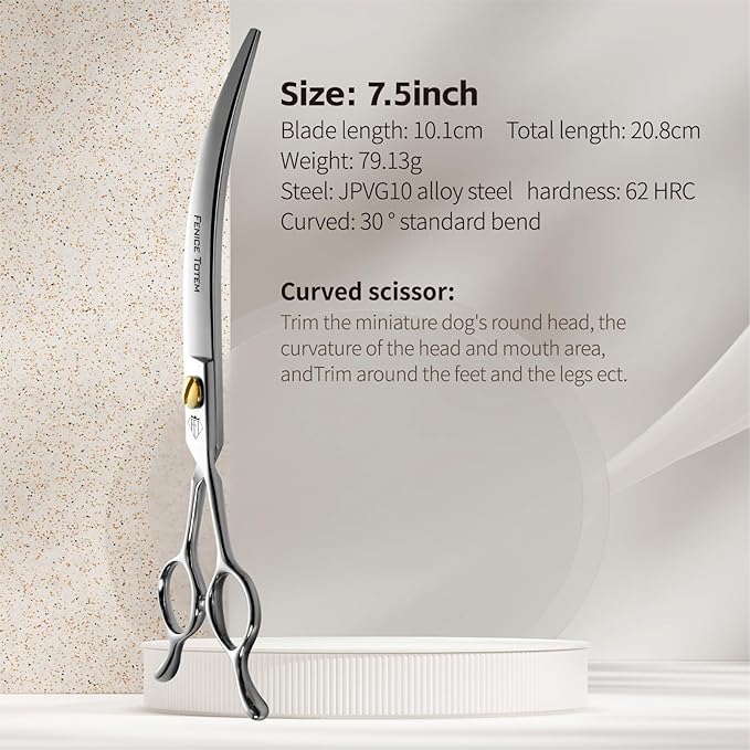 Dog Grooming Scissors: 7.5" Pet Shears Made Of Japanese VG10 Advanced Stainless Steel Professional Grooming Scissors for Dogs Cats and Other Pets