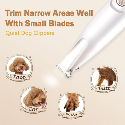 Dog Nail Grinder, Dog Paw Trimmer Quite, 2-Speed Pet Nail Grinder for Dogs, Efficient Paw Trimmer for Dogs, Professional Dog Cat Pet Nail Grinder and Paw Trimmer Grooming Kit for Eyes, Ears and Feet