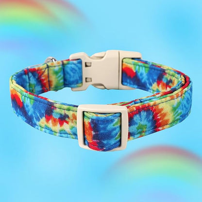 DOGWONG Cotton Dog Collar, Spring Summer Dogs Collar Durable Soft Natural Fabric Pet Dog Collars for Small Medium Large Dogs