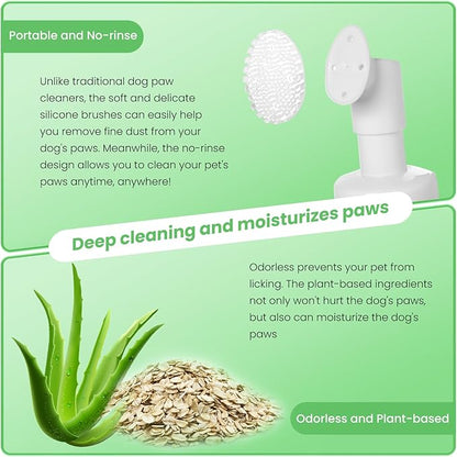 Dog Paw Care Kit | Dog Paw Cleaner for Dogs & Cats (6.8oz) | Dandelion No Rinse Clean Paws Foaming Cleanser | Pet Paw Cleaner Foot Washer w/Natural Lick Safe Dog Paw Pad Blam Stick(2.4 oz)