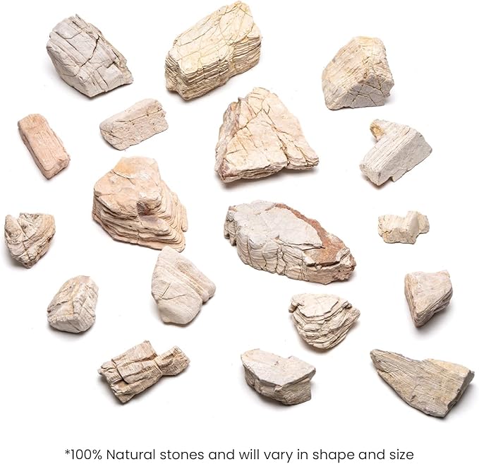 SubstrateSource Natural Stone for Aquarium, Terrarium, Paludarium, Reptile Enclosures - Set of Decorative Rocks for Landcapes, Aquascaping, Fish Tank Decor (Sand Stone, 30 Pounds, 3-8")