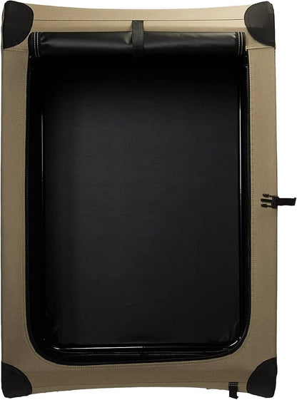 Amazon Basics Folding Soft Crate for Cat, Dog, Rabbit, Portable and Collapsible, 36 Inch, Tan, L 36" x 24" x 24"