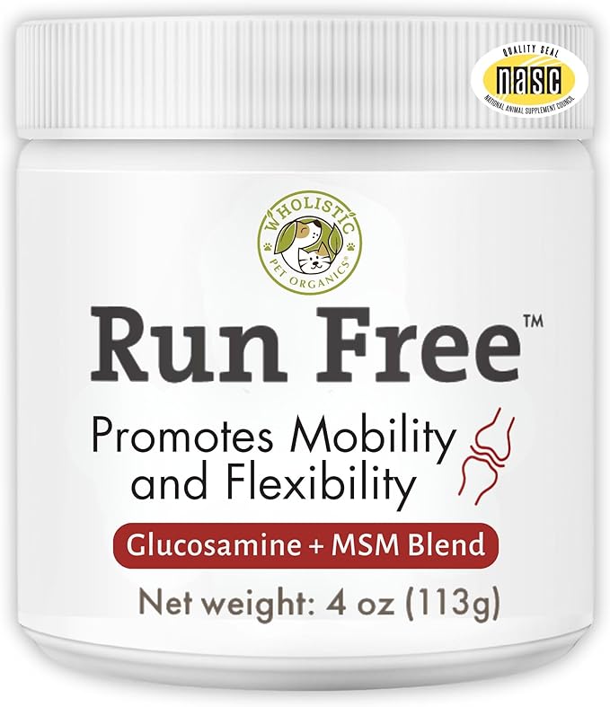 Wholistic Pet Organics Joint Supplement for Dogs - 4 Oz - Daily Dog Hip and Joint Supplement with Glucosamine Chondroitin & MSM to Support Mobility - All Breeds & Ages - Organic Glucosamine for Dogs