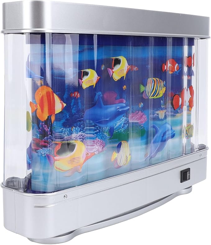 LED Tropical Fish Aquarium Night Light - Mini Artificial Aquarium with Moving Fish for Kids Baby - Unique Home Decor Gift