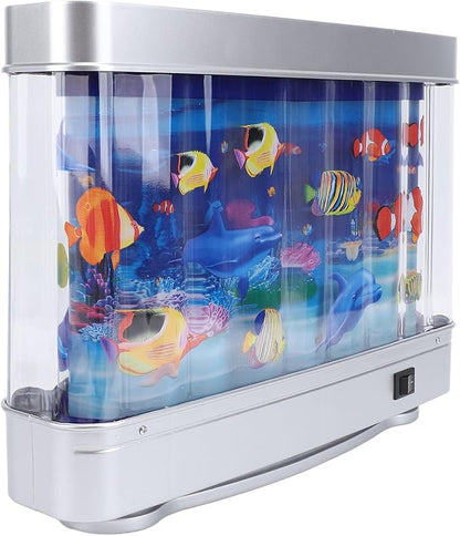 LED Tropical Fish Aquarium Night Light - Mini Artificial Aquarium with Moving Fish for Kids Baby - Unique Home Decor Gift