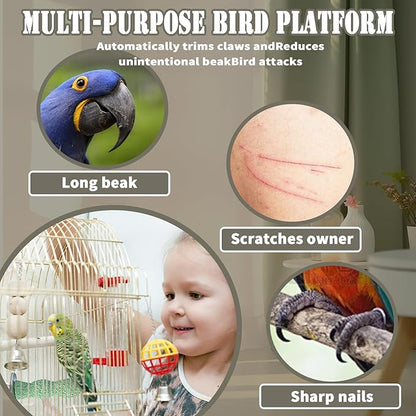 4PCS Bird Beak Grinding Stone,Bird Parrot Cage Perch Stand Platform Foot Claws Trimmer Chewing Toys for Budgies, Parakeets, Cockatiels, Conures