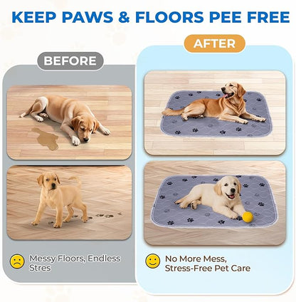 Fostanfly Reusable Puppy Pads, 2 Pack 18"x 24" Washable Pee Pads for Dogs, Absorbent and Leakproof Wee Wee Mat, Waterproof Non Slip Training Mats for Potty, Crate, Playpen, Bed, Sofa