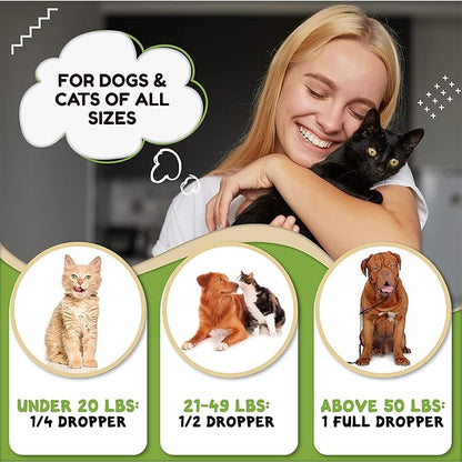 Billion Pets - Hemp Oil for Dogs and Cats - Helps with Anxiety, Pain, Stress, Sleep, Arthritis, Seizures Relief - Hip and Joint Support - Calming Drops