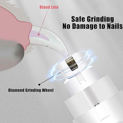 Silent Groom Pro Nail Grinder, Silent Groom Pro Pet Nail Clipper,Rechargeable Dog Nail Grinder, Safe Effective Portable Pet Nail Trimmer for Home Use