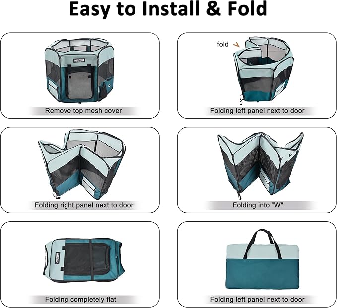 JESPET Pet Dog Playpens 36", 45" & 61" Portable Soft Dog Exercise Pen Kennel with Carry Bag for Puppy Cats Kittens Rabbits, Indoor/Outdoor Use