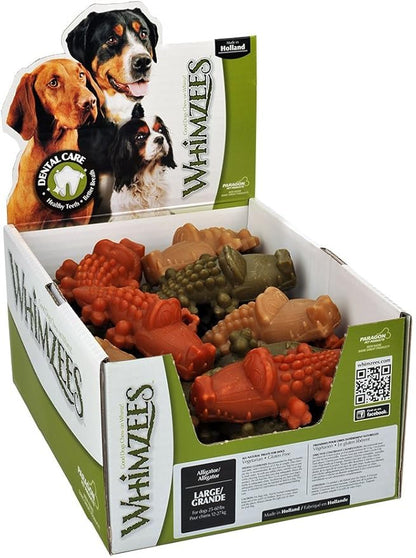 Whimzees Paragon Alligator Dental Chews for Large Dogs, 30 CT
