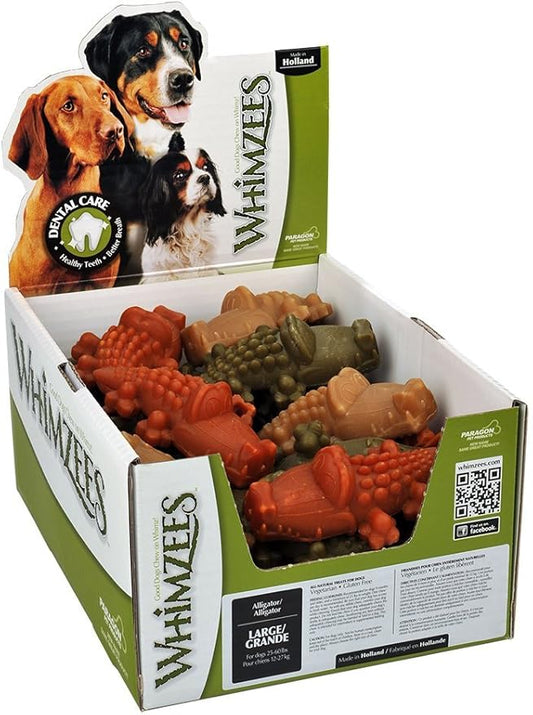Whimzees Paragon Alligator Dental Chews for Large Dogs, 30 CT
