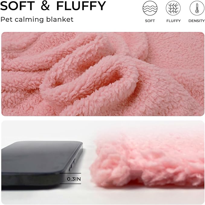 Luciphia Premium Fleece Dog Puppy Blanket Soft Pet Sherpa Calming Cat Blanket Throw for Small Medium Dog Cat(Pink,57x40 inches)
