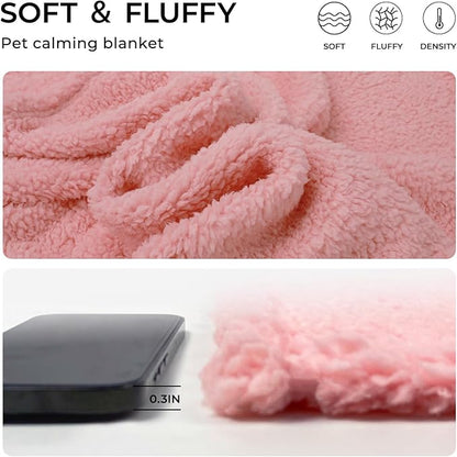 Luciphia Premium Fleece Dog Puppy Blanket Soft Pet Sherpa Calming Cat Blanket Throw for Small Medium Dog Cat(Pink,41x31 inches)