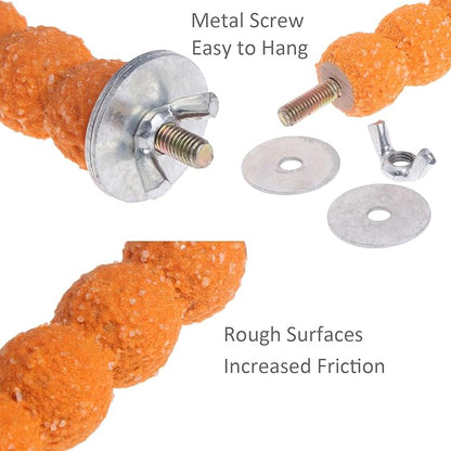 Hamiledyi Bird Perch Stand, 12PCS Wood Parrot Perch Stand Platform, Paw Grinding Rough-surfaced Parakeet Cage Accessories Exercise Toy for Budgies Conure Cockatiel Hamster (Random Color)