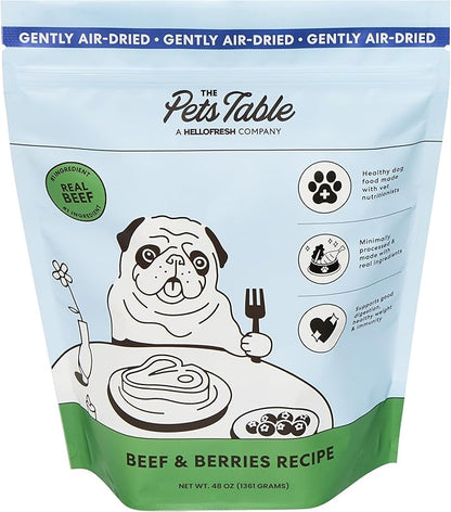 The Pets Table Mixed Grain Free and Grain Inclusive, Air Dried Dog Food 2 Pack - Beef & Berries + Chicken & Sweet Potato, 48 Ounce (Pack of 2)