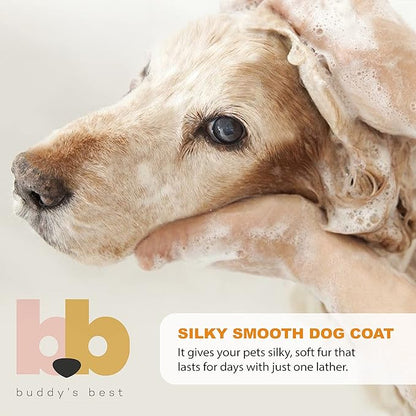 Buddy's Best Dog Shampoo for Smelly Dogs - Skin-Friendly, Oatmeal Dog Shampoo and Conditioner for Dry and Sensitive Skin - Moisturizing Puppy Wash Shampoo, Calming Lavender Scent, 16oz