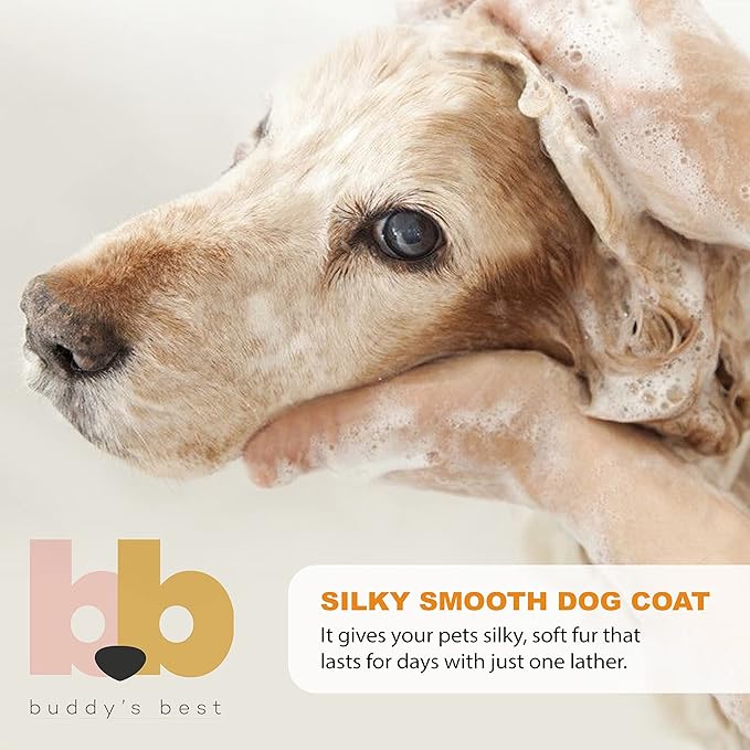 Buddy's Best Dog Shampoo for Smelly Dogs - Oatmeal Dog Shampoo and Conditioner for Dry and Sensitive Skin - Moisturizing Puppy Wash Shampoo, Coconut Vanilla Bean Scent, 32oz